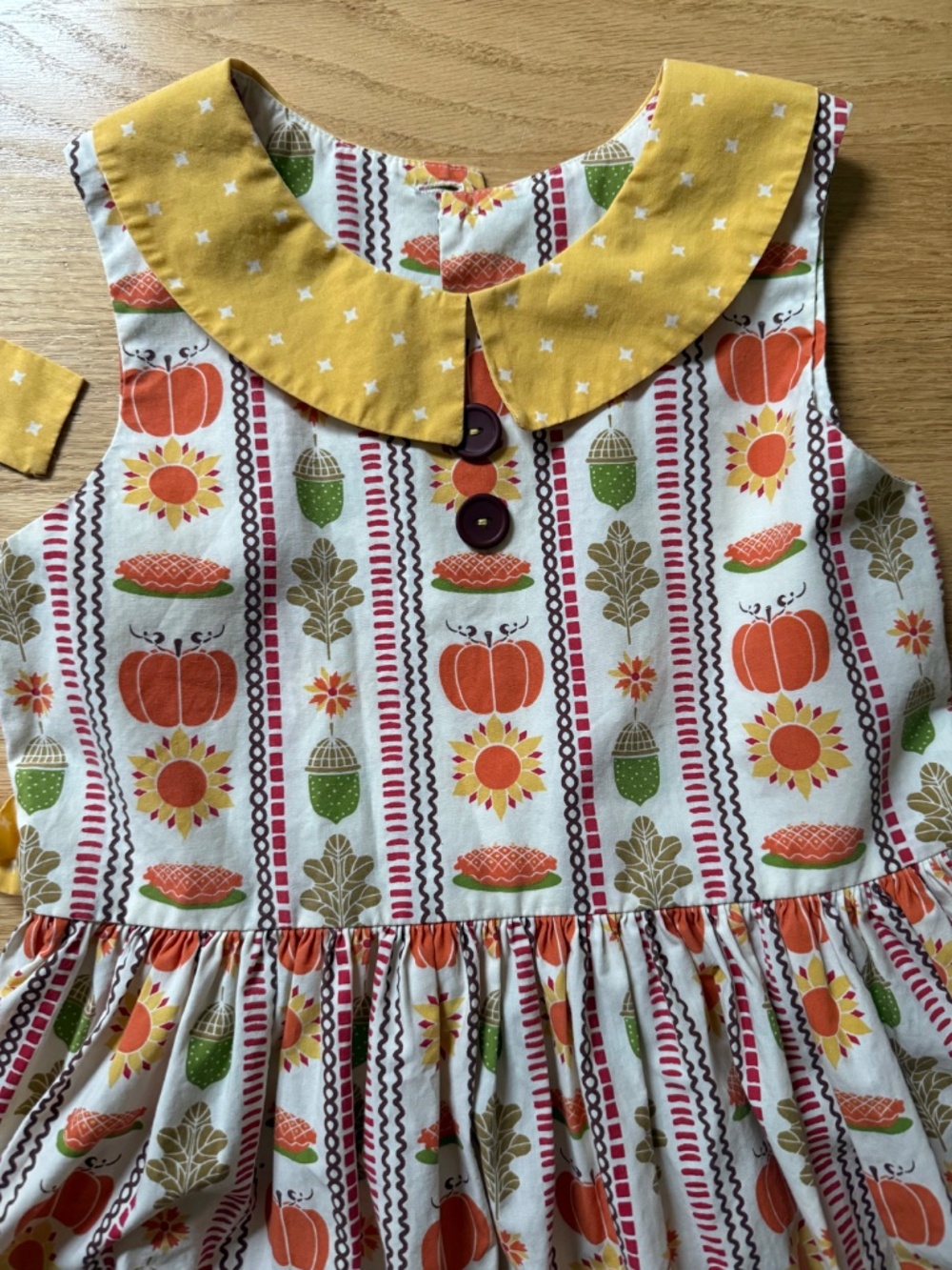 Eleanor Rose Fall Pumpkin & Sunflower Dress | Girls Size 7-8 | Boutique - Picture 2 of 3